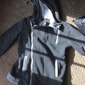 Gray side zip hoodie